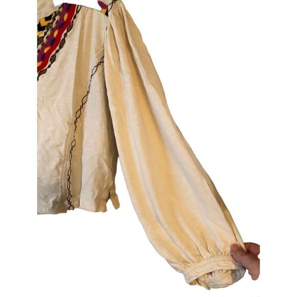 Free People LS Boho Crop Top L - Picture 3 of 12